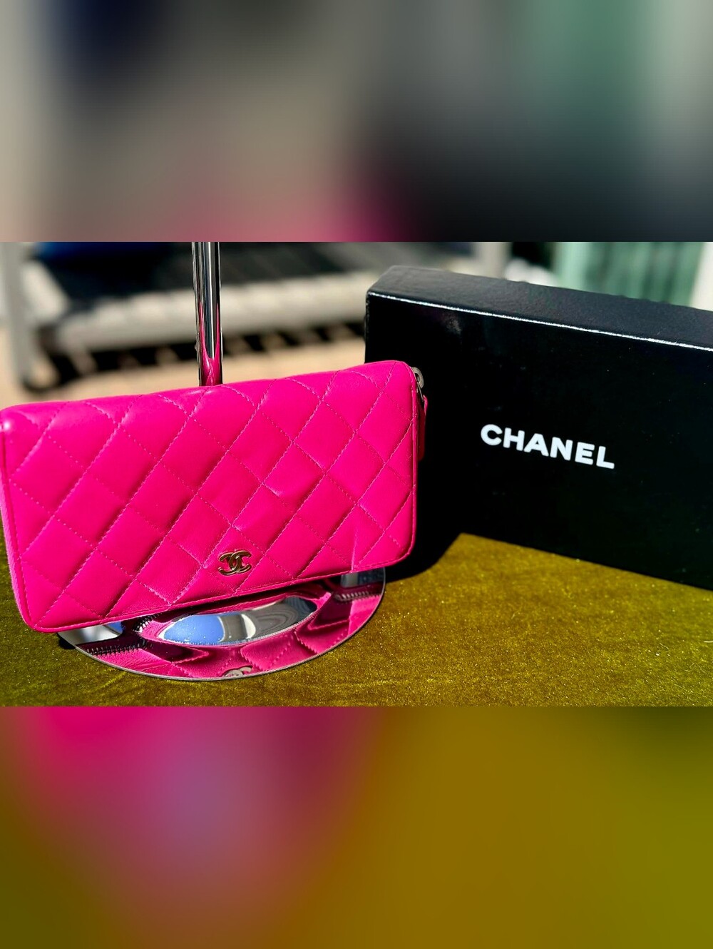 ✨ AUTHENTIC Chanel Classic Long Zipped Wallet | Quilted Pink Lambskin Silver HW